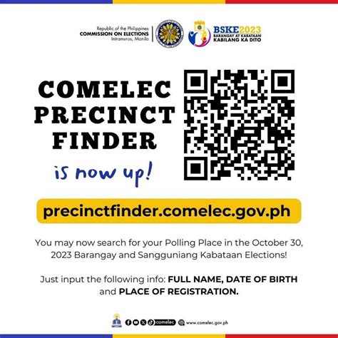 comelec precinct finder site.